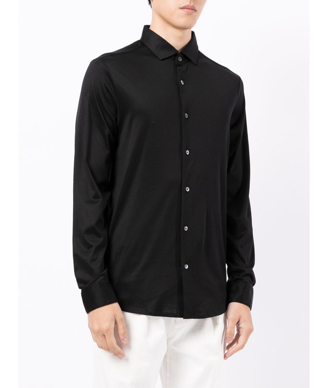 EMPORIO ARMANI Черная шелковая кэжуал рубашка, фото 4