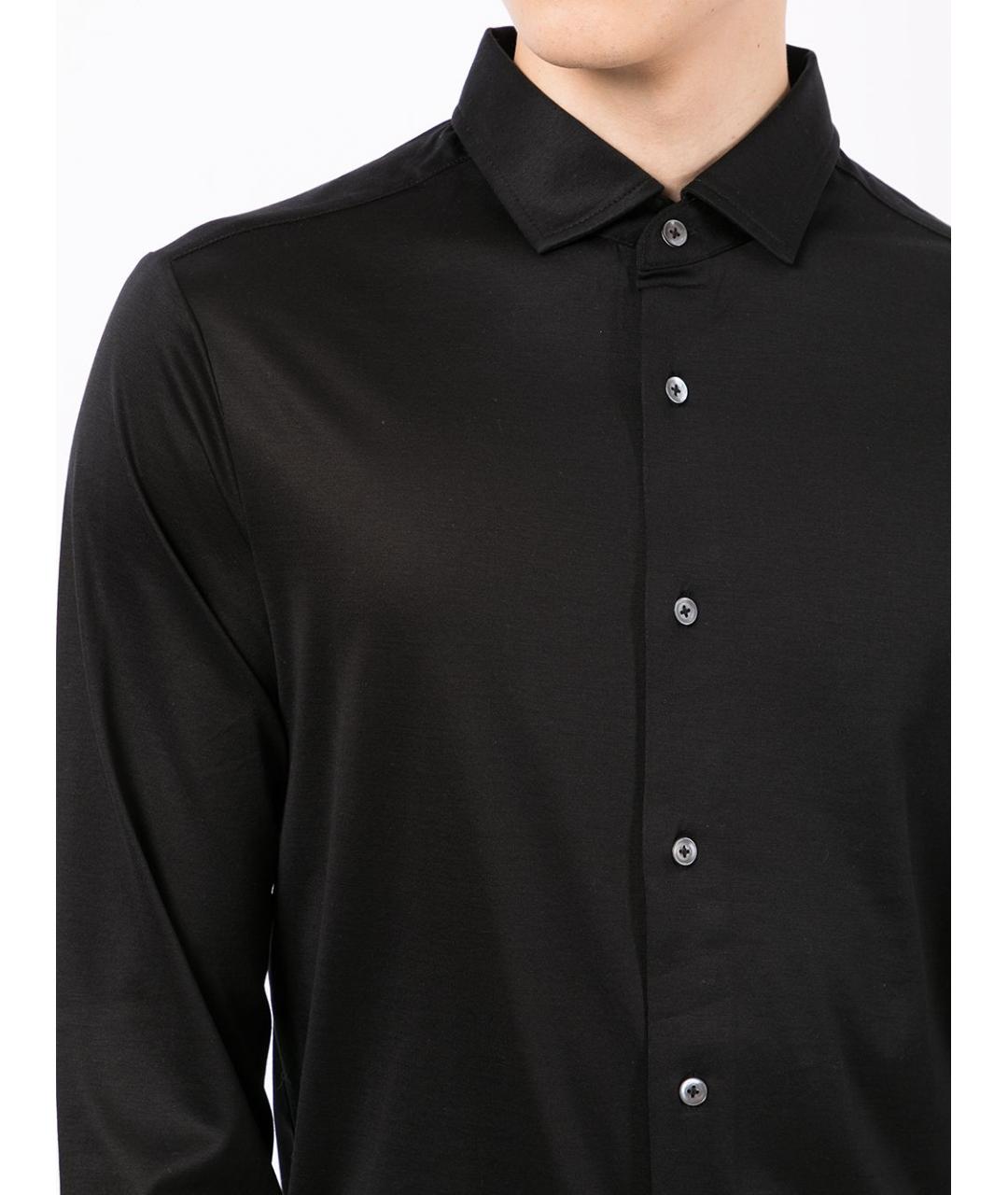 EMPORIO ARMANI Черная шелковая кэжуал рубашка, фото 5