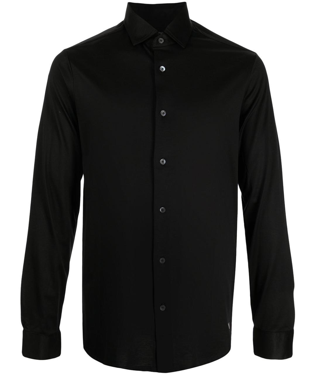 EMPORIO ARMANI Черная шелковая кэжуал рубашка, фото 1