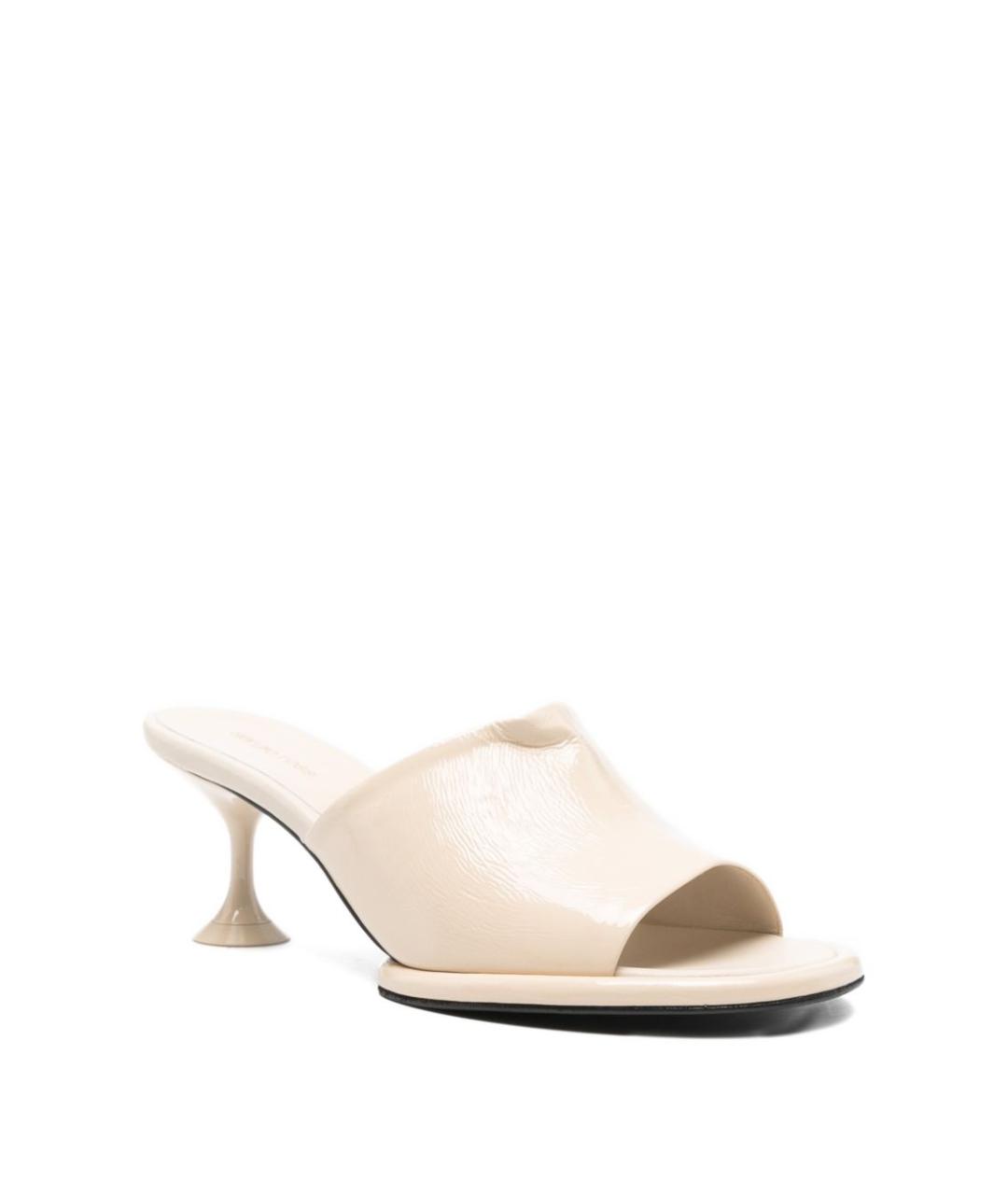 SERGIO ROSSI Бежевые кожаные мюли, фото 4