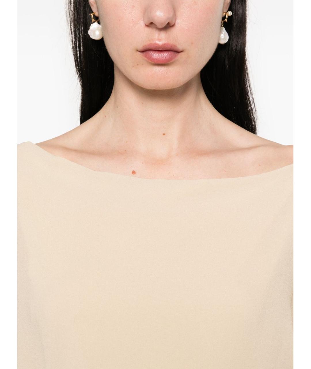 CORTANA Бежевый шелковый джемпер / свитер, фото 2