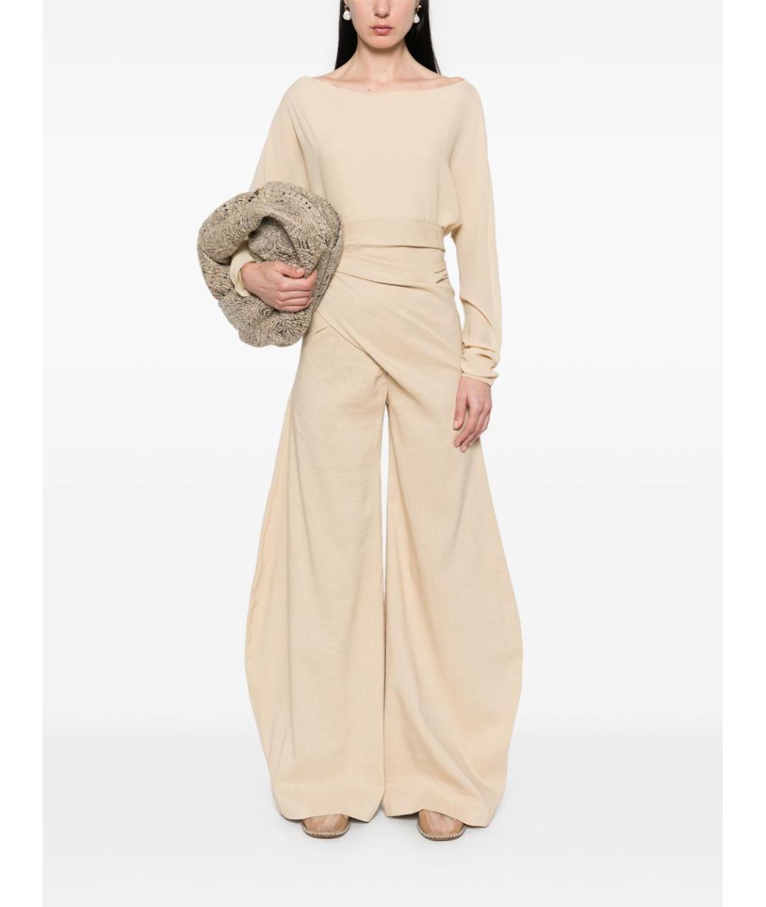 CORTANA Бежевый шелковый джемпер / свитер, фото 3