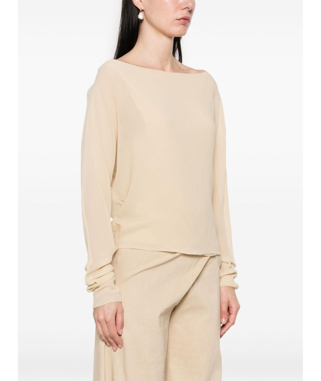 CORTANA Бежевый шелковый джемпер / свитер, фото 5