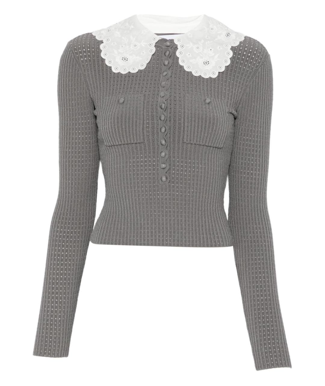 SELF-PORTRAIT Серый хлопковый джемпер / свитер, фото 1