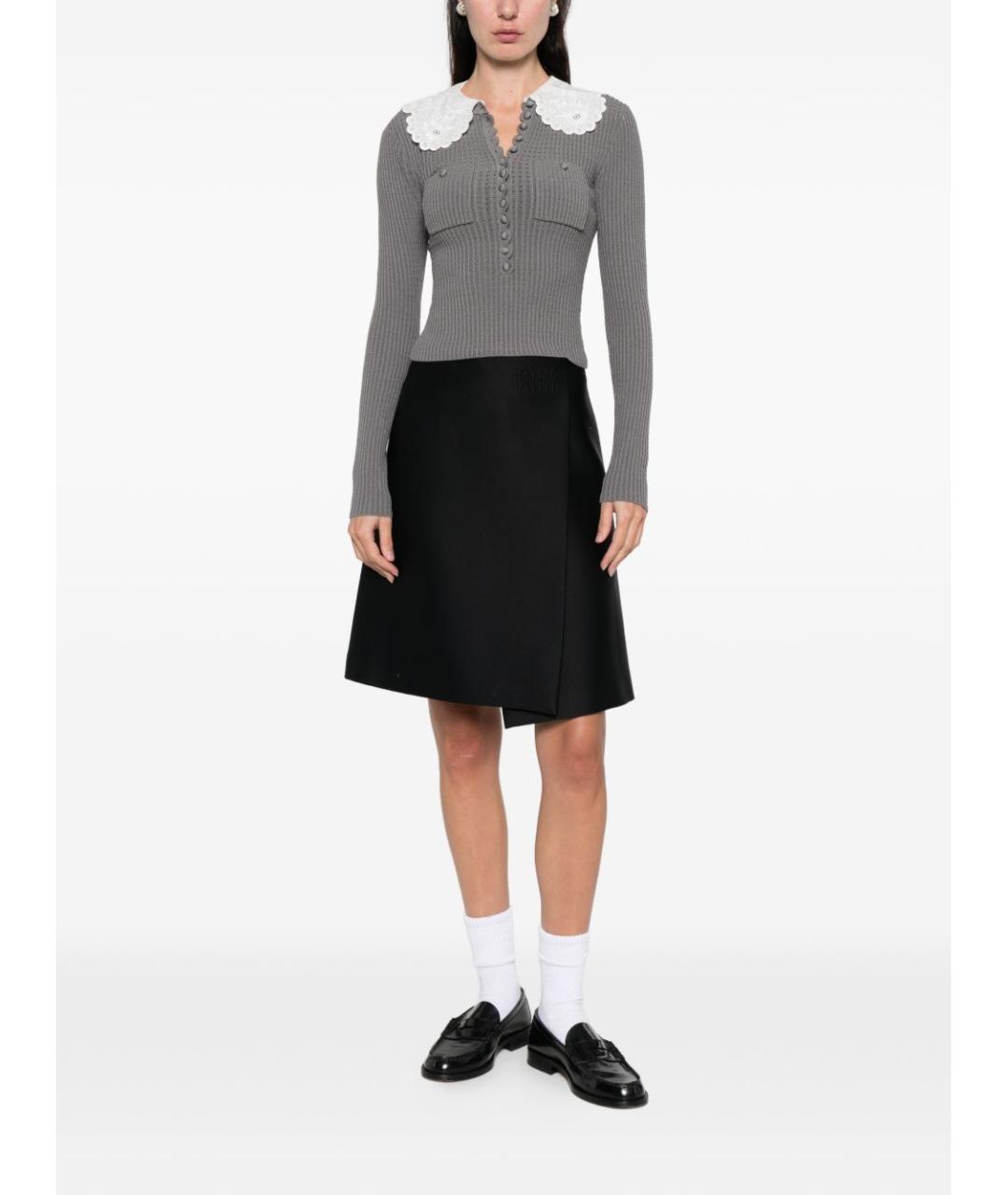 SELF-PORTRAIT Серый хлопковый джемпер / свитер, фото 3