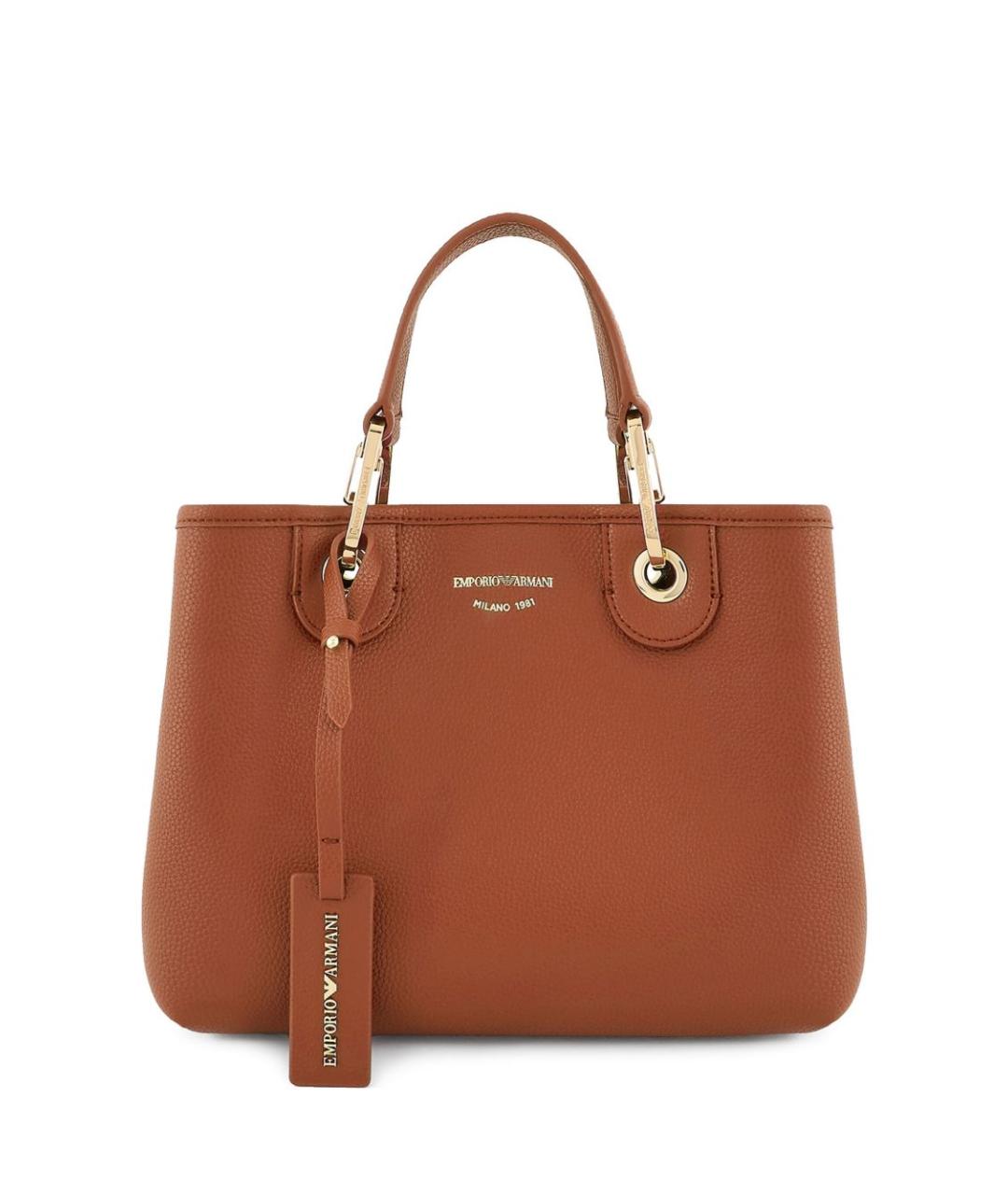 EMPORIO ARMANI Коричневая сумка тоут из искусственной кожи, фото 1