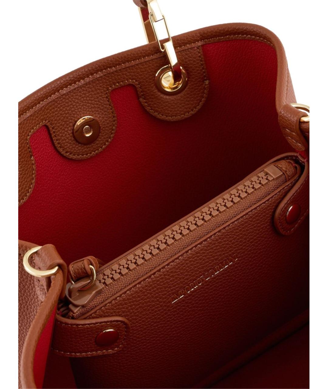 EMPORIO ARMANI Коричневая сумка тоут из искусственной кожи, фото 4