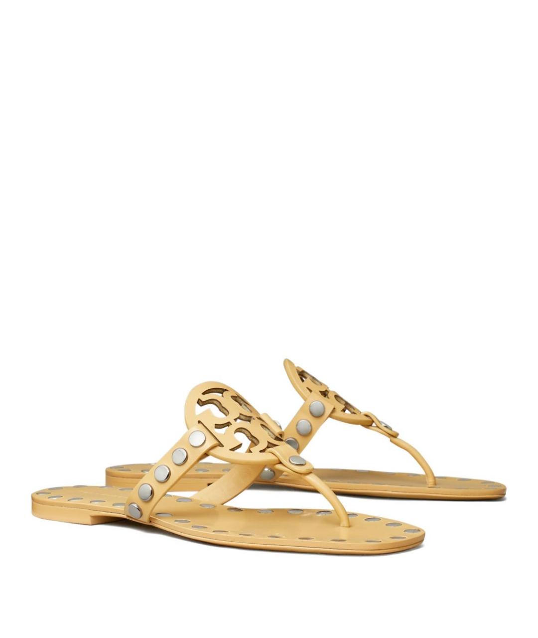 TORY BURCH Бежевые кожаные сандалии, фото 2