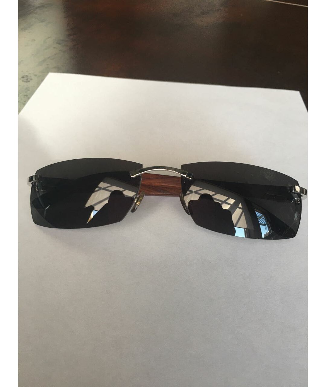 CARTIER Коричневые деревянные солнцезащитные очки, фото 9