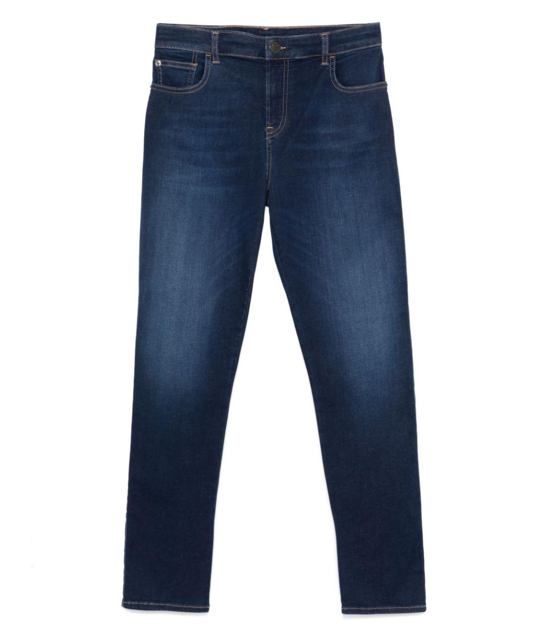 EMPORIO ARMANI Синие хлопковые прямые джинсы, фото 1