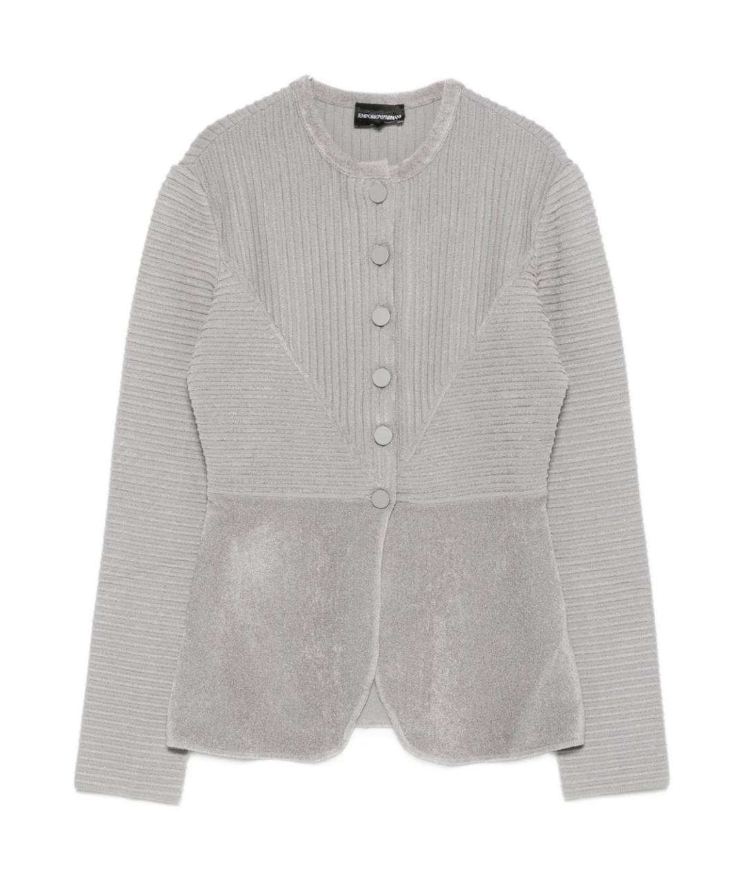 EMPORIO ARMANI Серебрянный полиэстеровый жакет/пиджак, фото 1