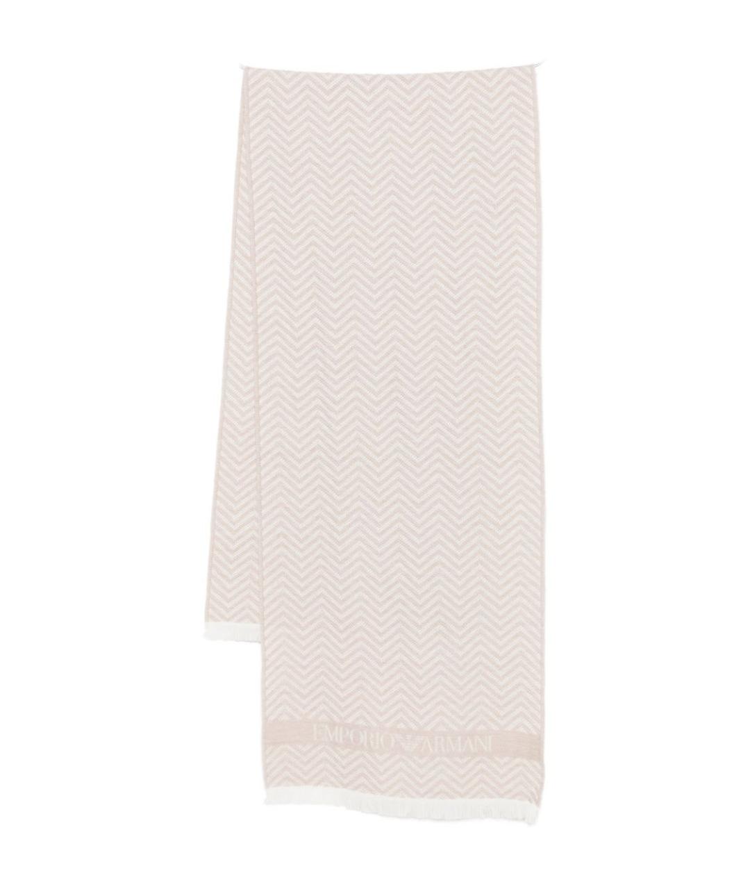 EMPORIO ARMANI Белый шерстяной шарф, фото 1