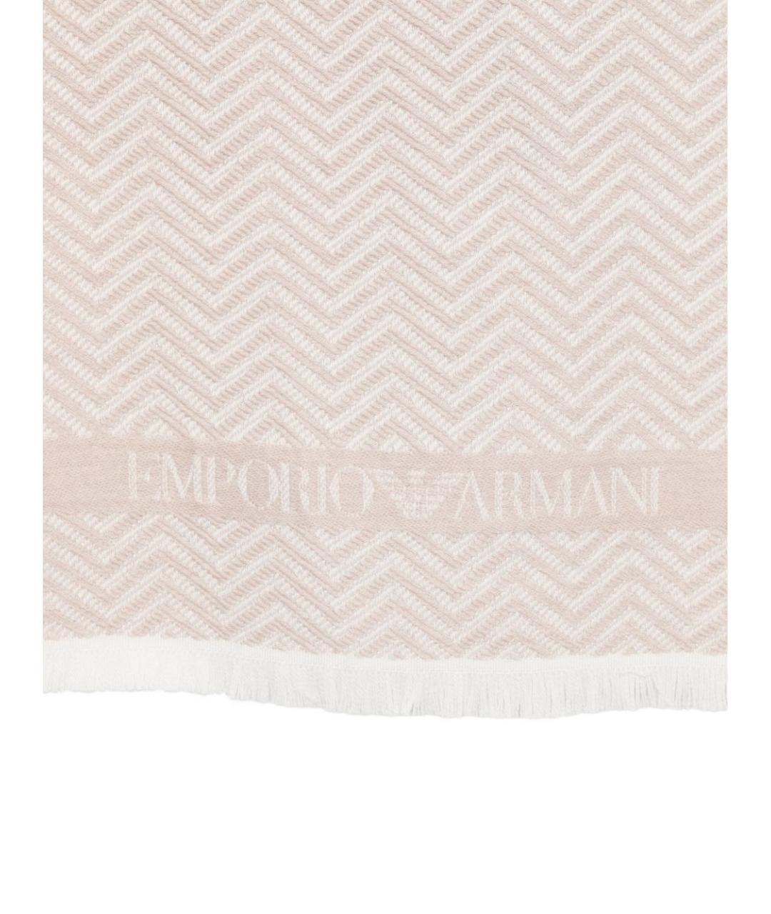 EMPORIO ARMANI Белый шерстяной шарф, фото 2