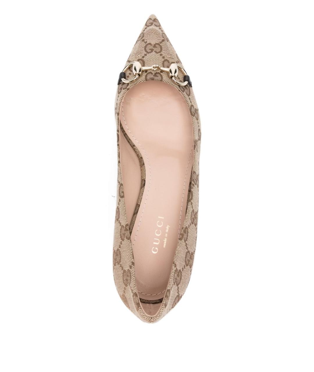 GUCCI Бежевые текстильные туфли, фото 3