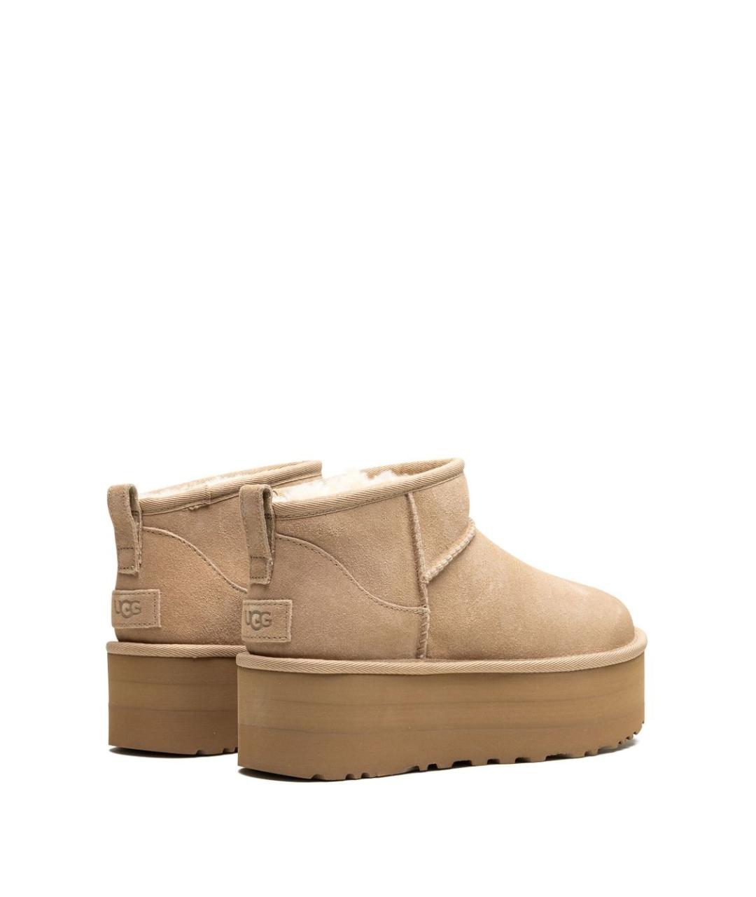 UGG AUSTRALIA Бежевые кожаные ботинки, фото 4
