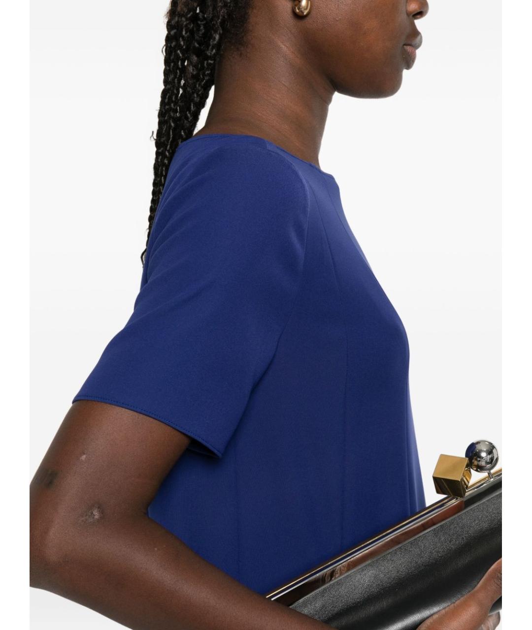 EMPORIO ARMANI Синее полиэстеровое платье, фото 5