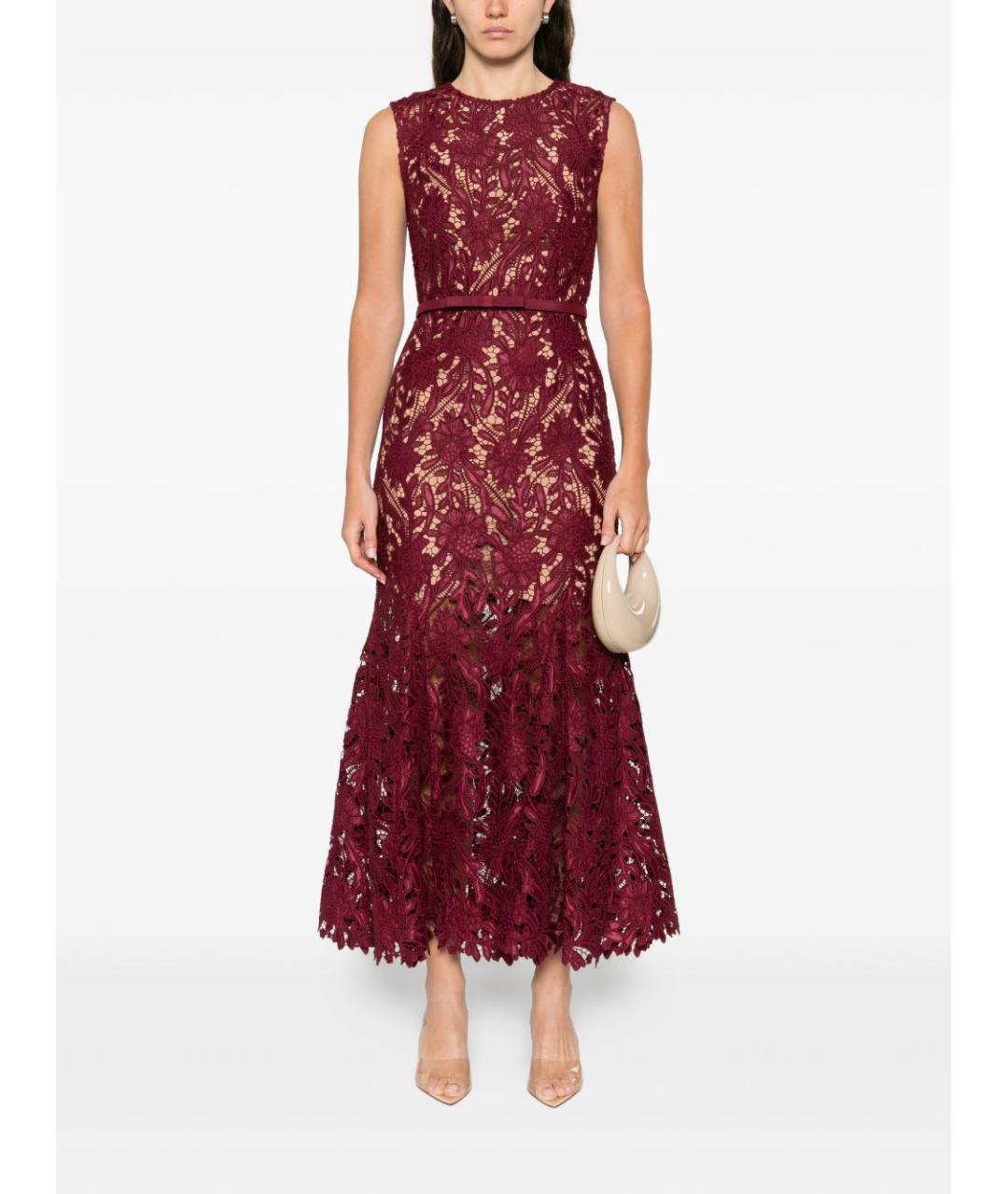 SELF-PORTRAIT Бордовое полиэстеровое вечернее платье, фото 3