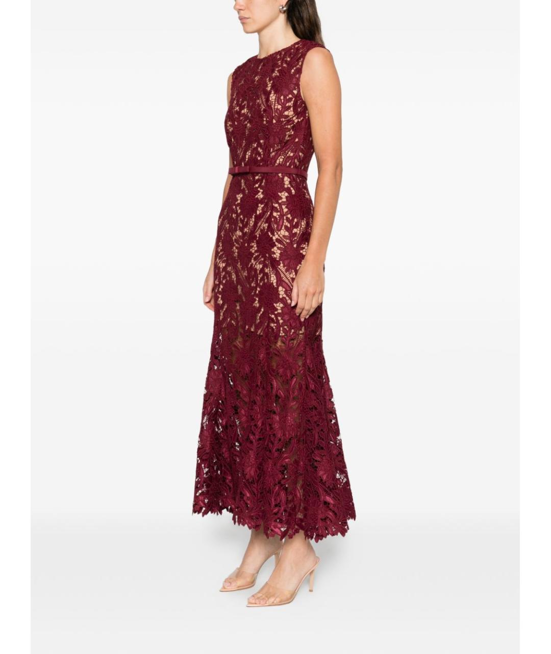 SELF-PORTRAIT Бордовое полиэстеровое вечернее платье, фото 2