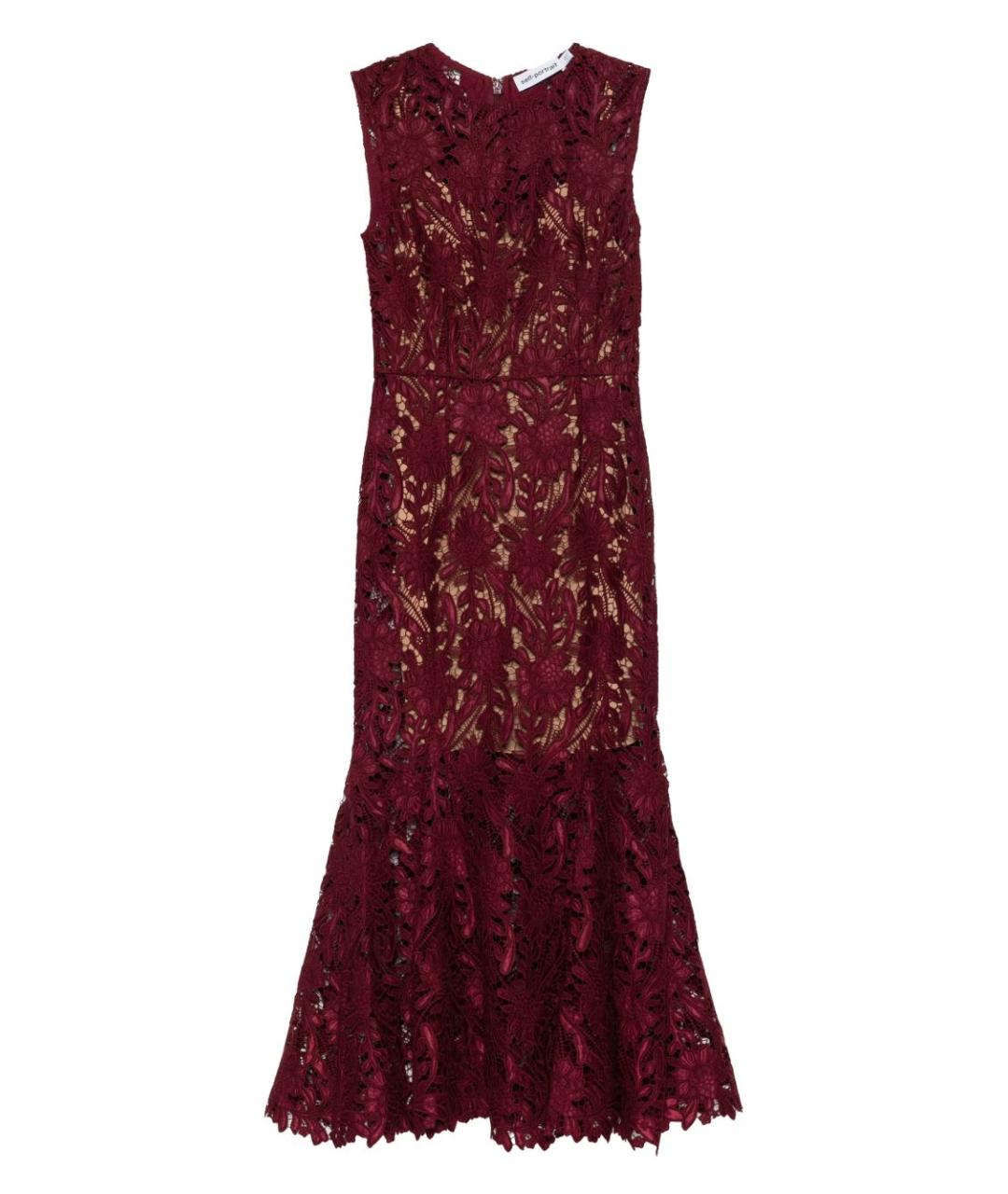 SELF-PORTRAIT Бордовое полиэстеровое вечернее платье, фото 1