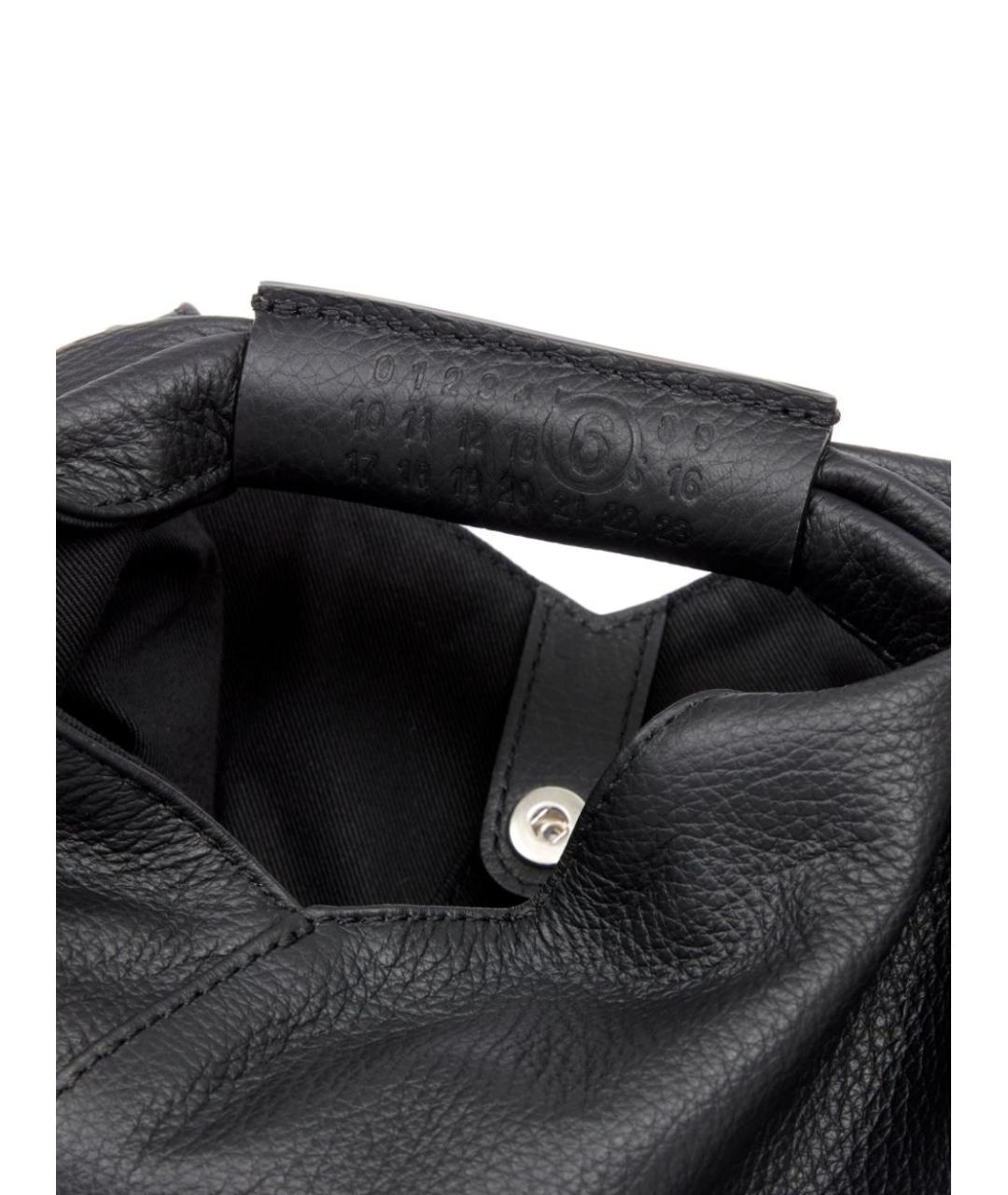 MM6 MAISON MARGIELA Черная кожаная сумка с короткими ручками, фото 6