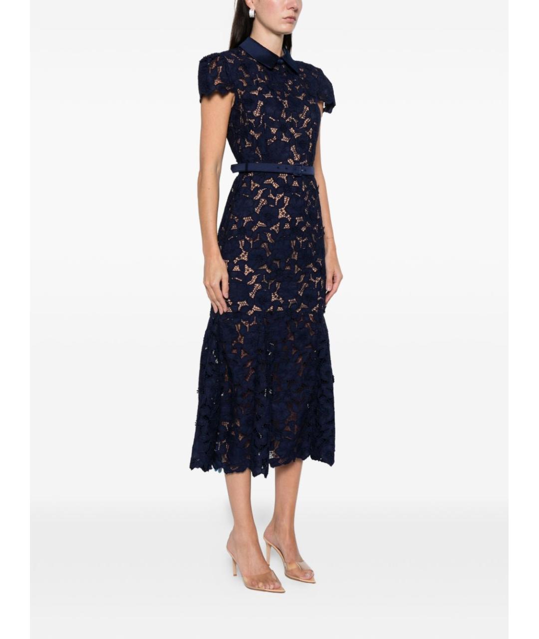 SELF-PORTRAIT Синее полиэстеровое платье, фото 4
