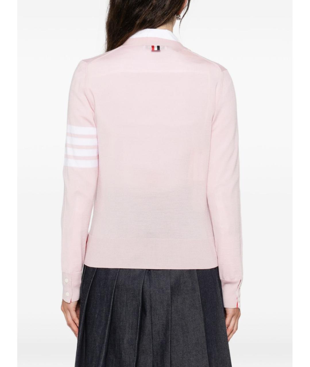 THOM BROWNE Розовый кашемировый кардиган, фото 5