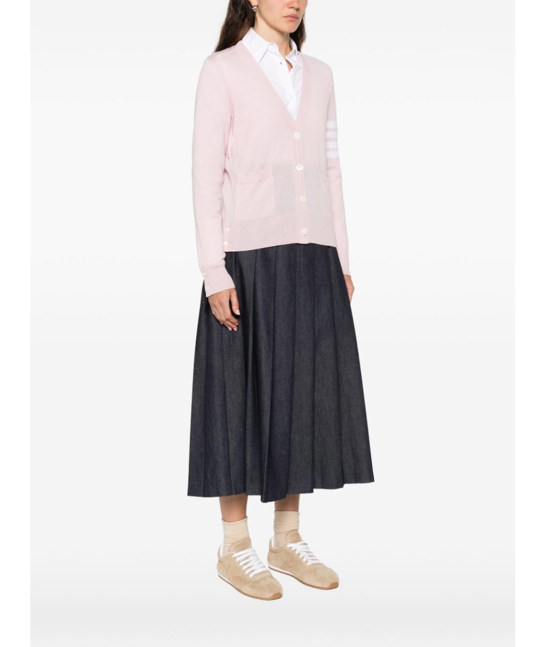 THOM BROWNE Розовый кашемировый кардиган, фото 3