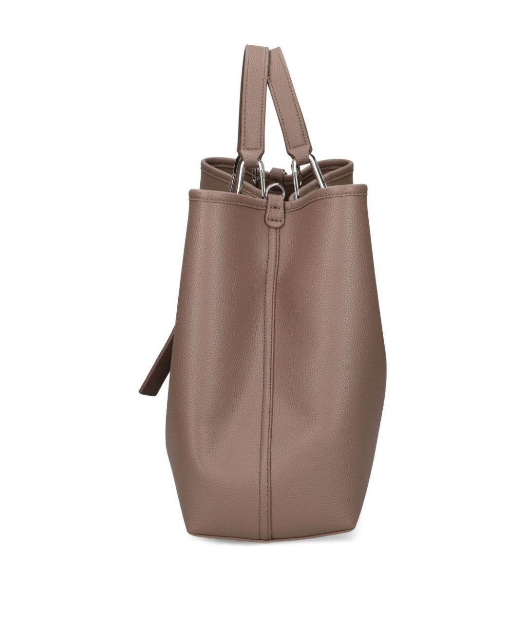 EMPORIO ARMANI Коричневая сумка тоут из искусственной кожи, фото 3