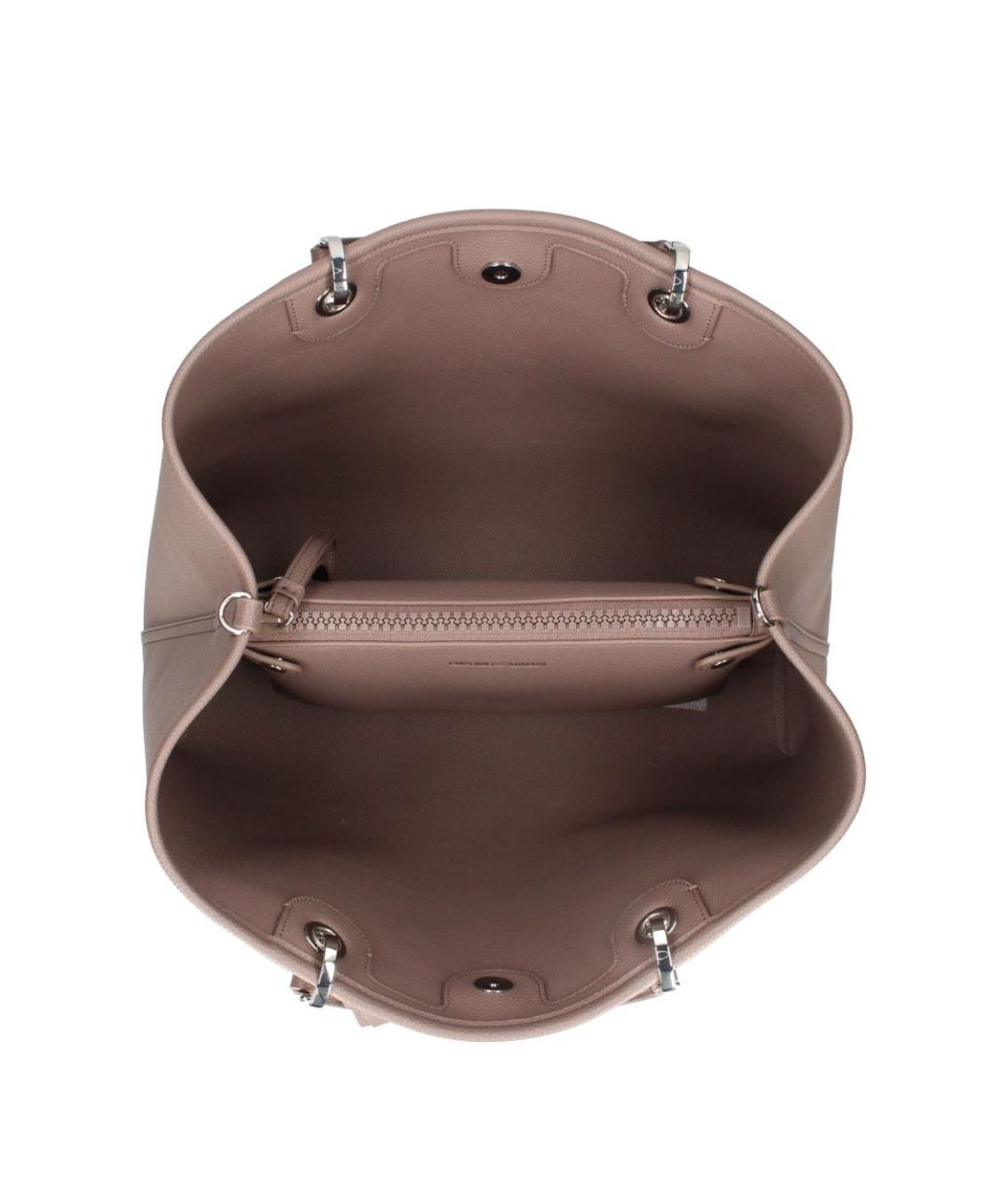 EMPORIO ARMANI Коричневая сумка тоут из искусственной кожи, фото 6