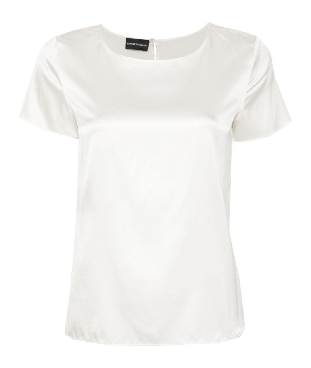 EMPORIO ARMANI Белая шелковая блузы, фото 1