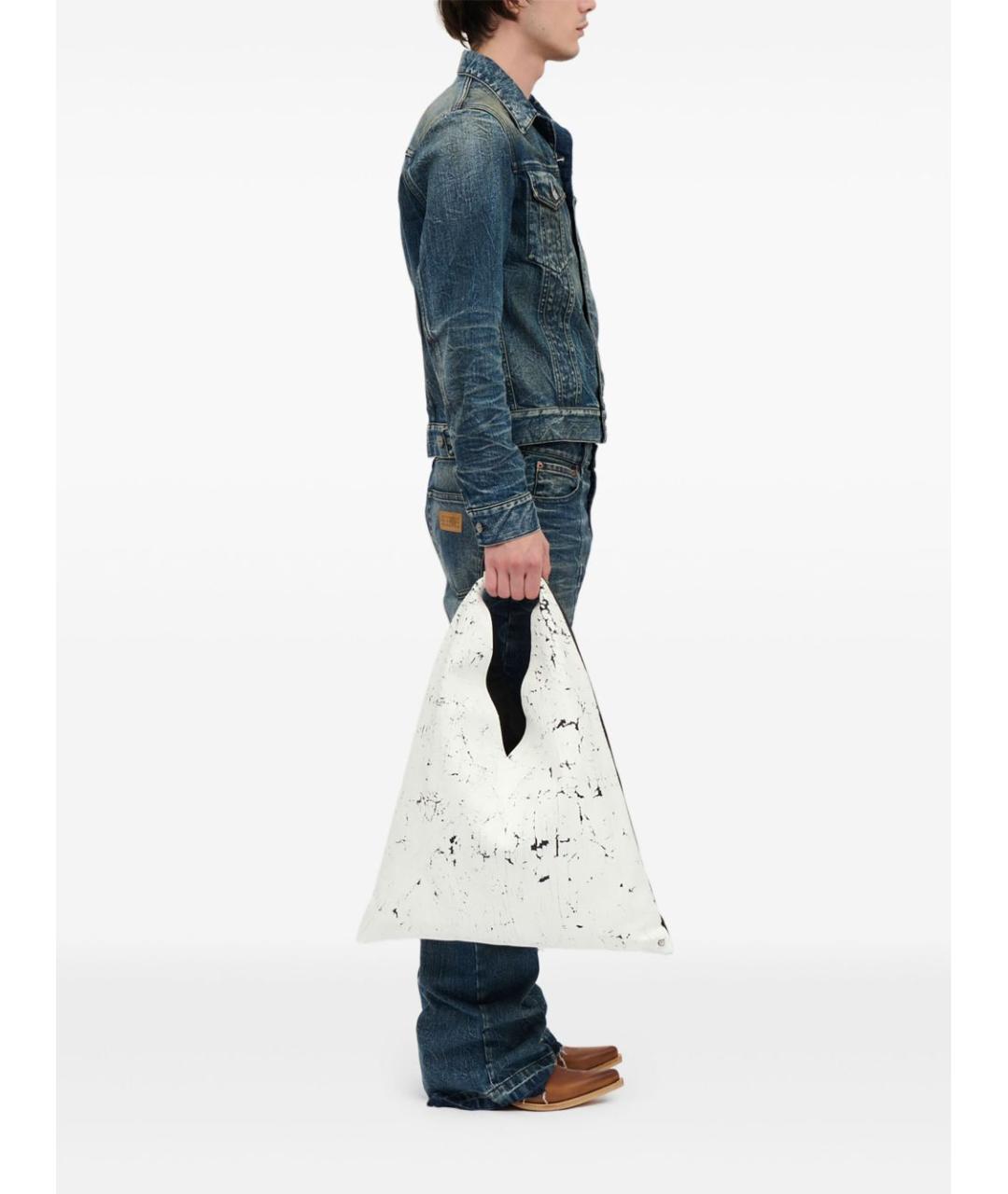 MM6 MAISON MARGIELA Белая кожаная сумка тоут, фото 7