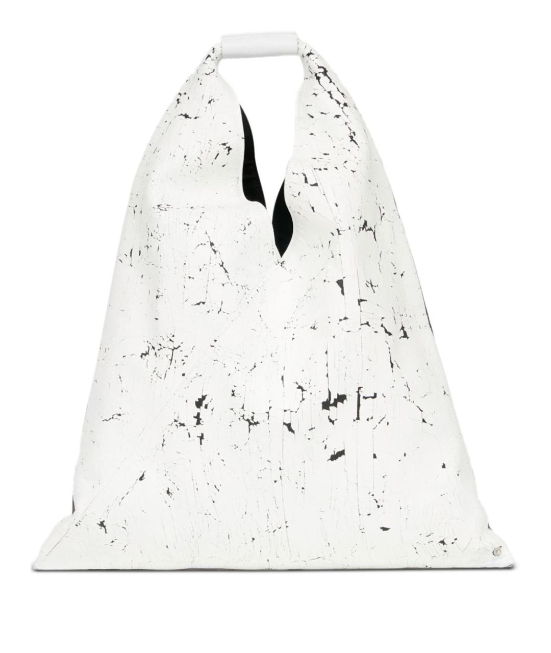 MM6 MAISON MARGIELA Белая кожаная сумка тоут, фото 1