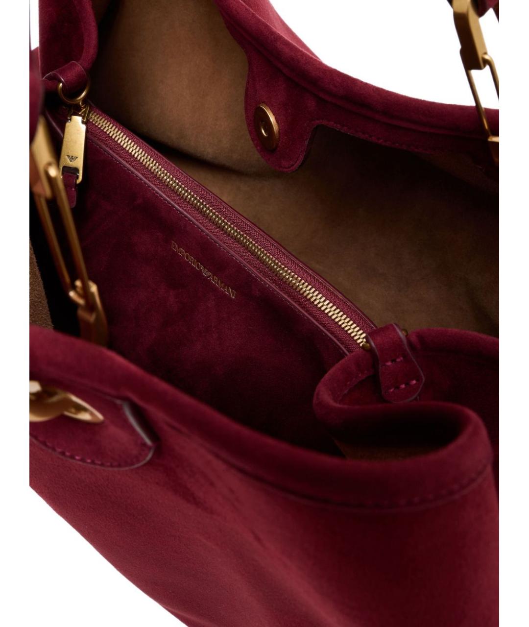 EMPORIO ARMANI Бордовая сумка тоут, фото 5