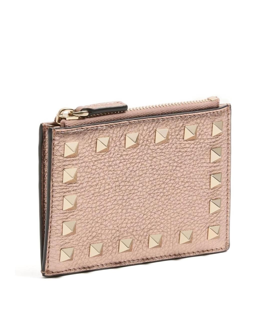 VALENTINO Розовый кожаный кошелек, фото 3