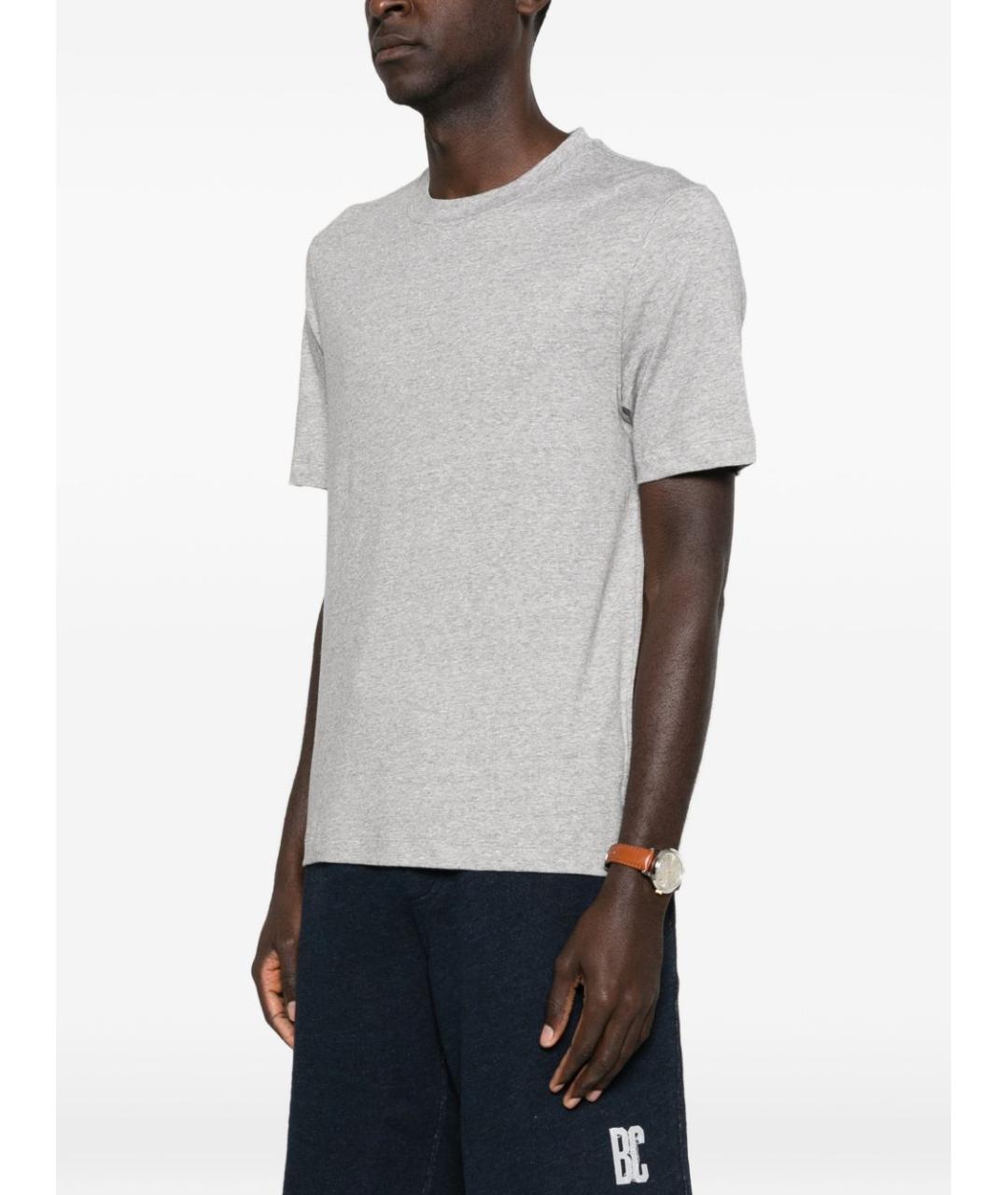 BRUNELLO CUCINELLI Серая футболка, фото 2