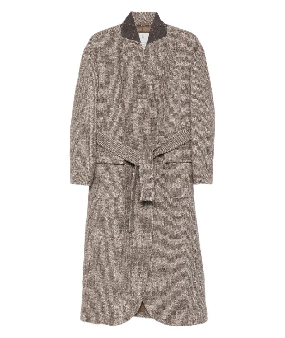 BRUNELLO CUCINELLI Бежевое шерстяное пальто, фото 1