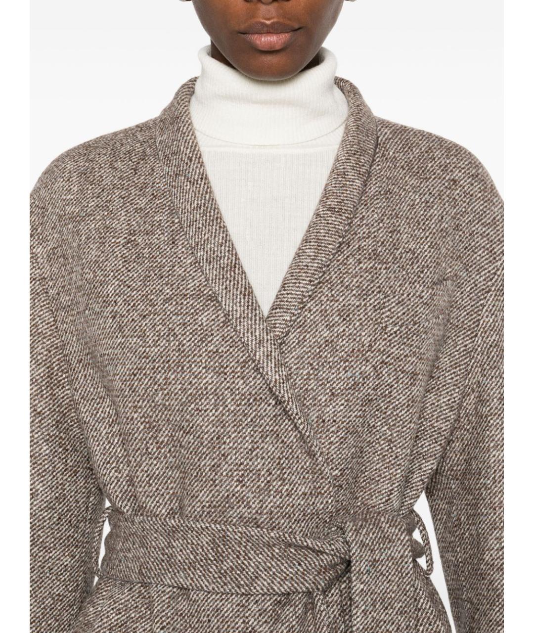 BRUNELLO CUCINELLI Бежевое шерстяное пальто, фото 3