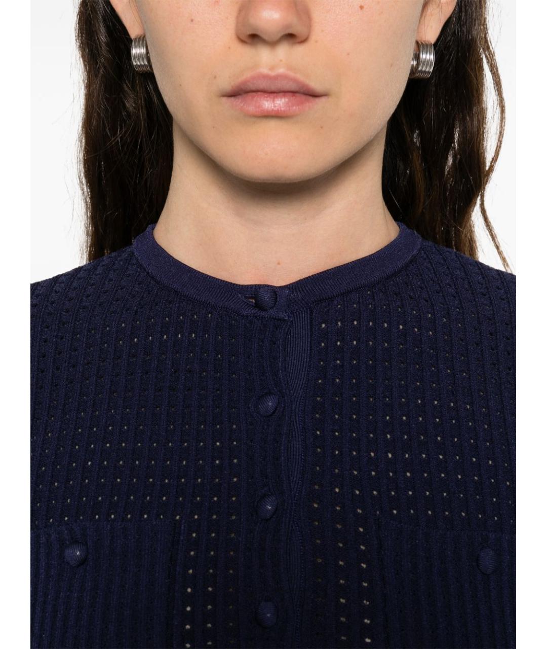 SELF-PORTRAIT Синее вискозное платье, фото 6