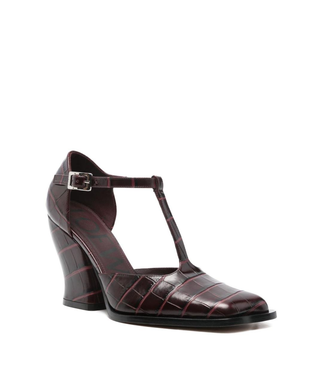 LOEWE Бордовые кожаные туфли, фото 2