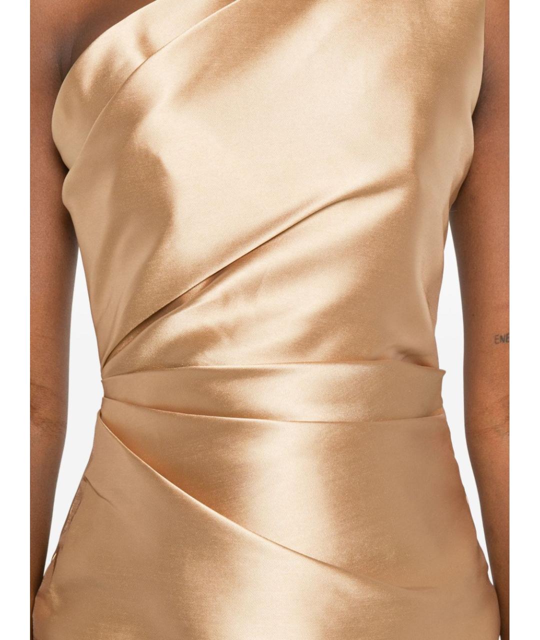 SOLACE LONDON Золотое полиэстеровое вечернее платье, фото 4