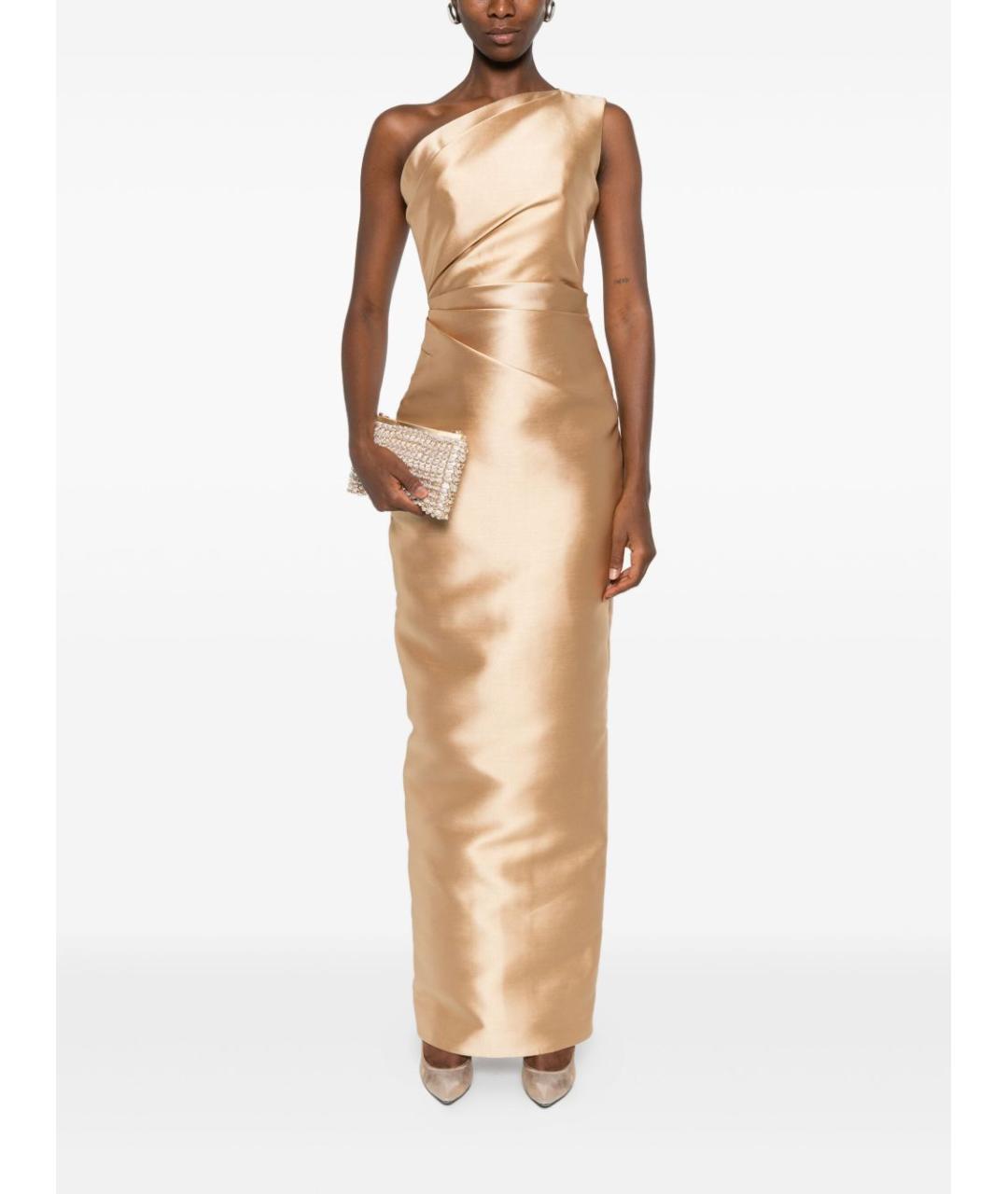 SOLACE LONDON Золотое полиэстеровое вечернее платье, фото 3