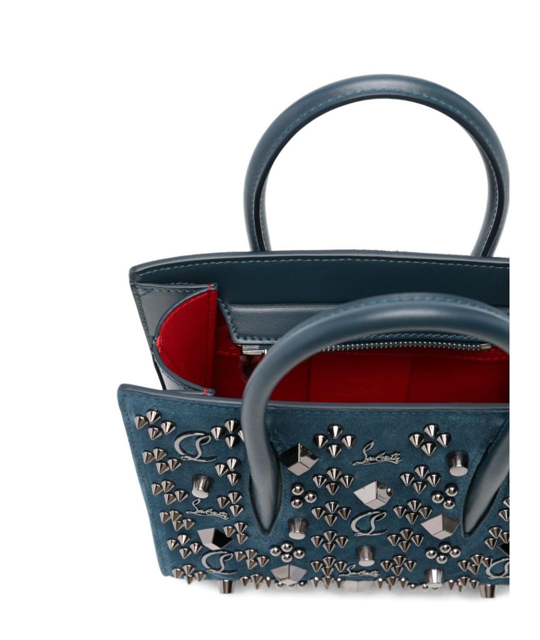 CHRISTIAN LOUBOUTIN Синяя замшевая сумка с короткими ручками, фото 4