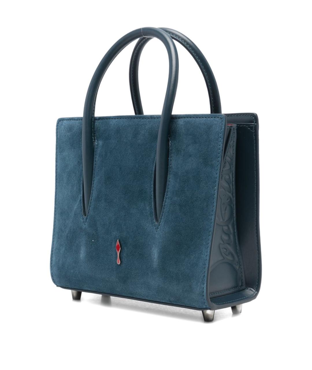 CHRISTIAN LOUBOUTIN Синяя замшевая сумка с короткими ручками, фото 2