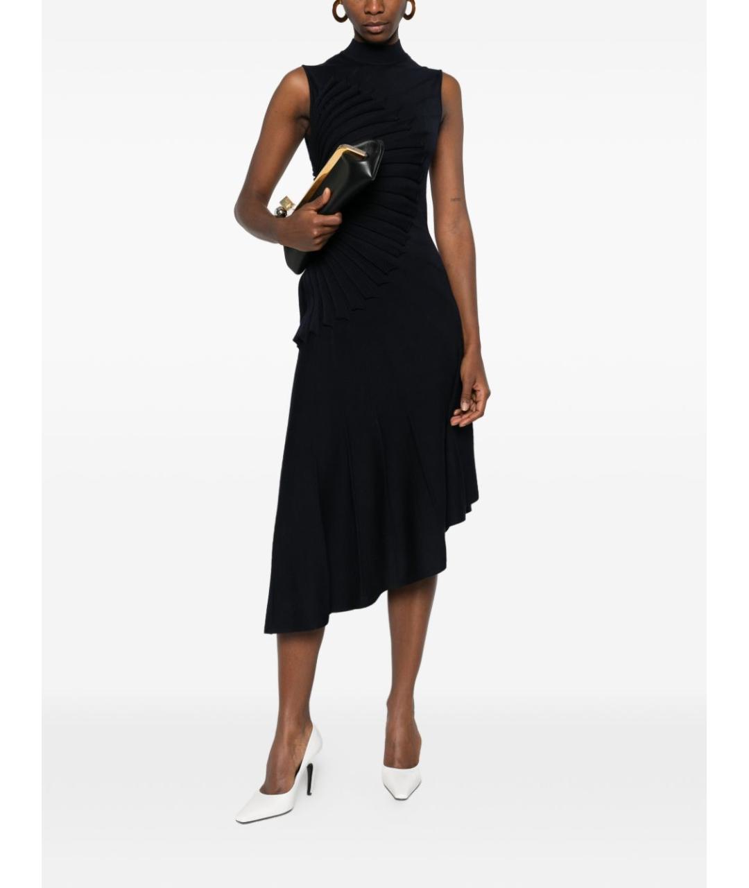 ALAIA Темно-синее шерстяное повседневное платье, фото 5