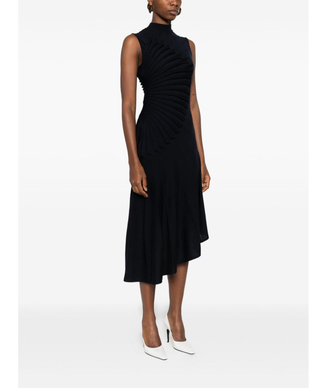 ALAIA Темно-синее шерстяное повседневное платье, фото 3