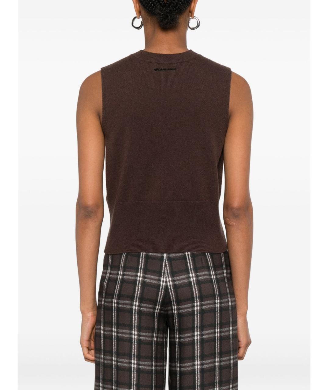 ERMANNO FIRENZE Коричневая полиэстеровая жилетка, фото 3