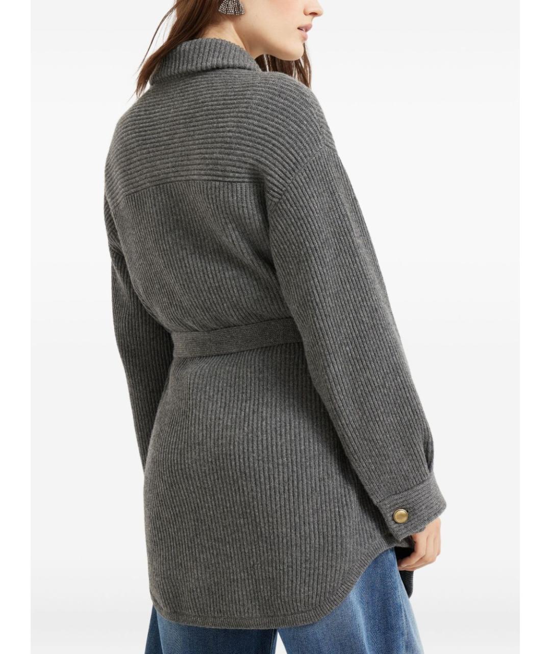 BRUNELLO CUCINELLI Серый шерстяной кардиган, фото 5