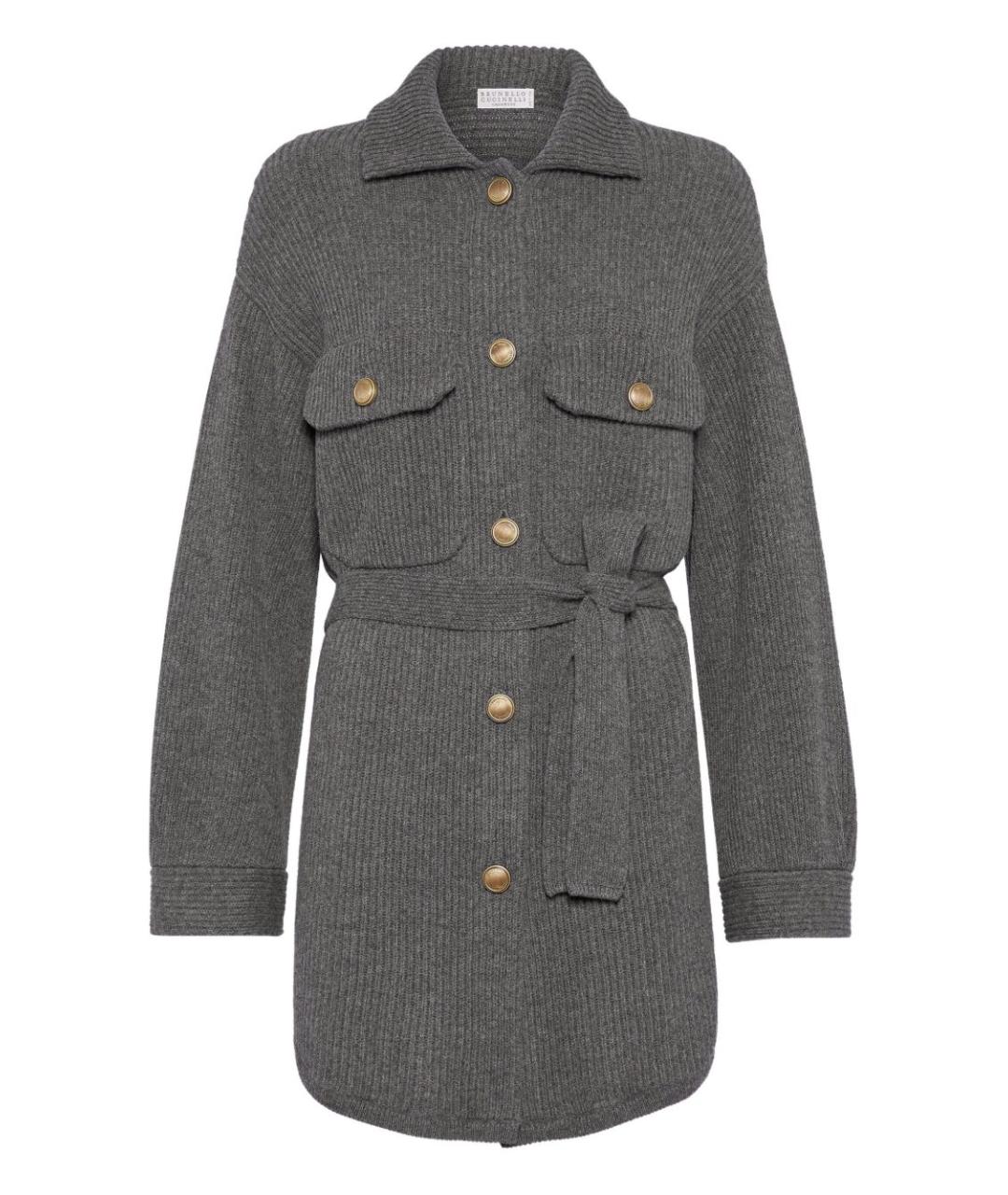 BRUNELLO CUCINELLI Серый шерстяной кардиган, фото 1