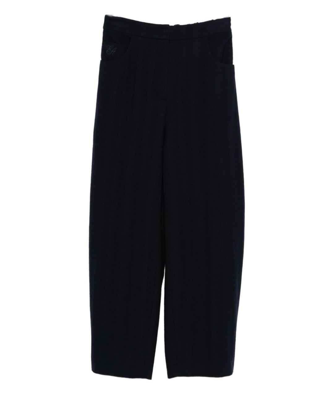 EMPORIO ARMANI Синие шерстяные прямые брюки, фото 1