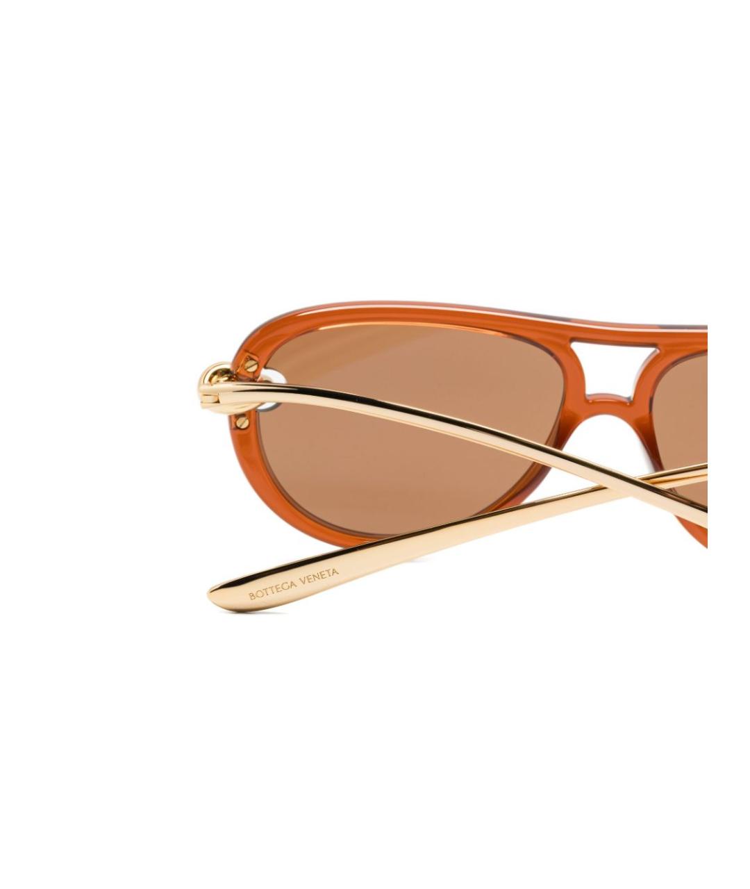 BOTTEGA VENETA Коричневые металлические солнцезащитные очки, фото 2